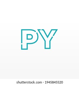 Abstract Initial Letters PY Logo. Line Style isolated. Usable for Business and Technology Logos. Flat Vector Logo Design Template Element.