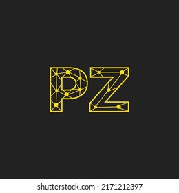 Abstract Initial Letters PZ Logo. Line Style isolated. Usable for Business and Technology Logos. Flat Vector Logo Design Template Element.