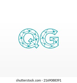 Abstract Initial Letters QG Logo. Line Style isolated. Usable for Business and Technology Logos. Flat Vector Logo Design Template Element.