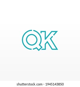 Abstract Initial Letters QK Logo. Line Style isolated. Usable for Business and Technology Logos. Flat Vector Logo Design Template Element.