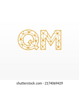 Abstract Initial Letters QM Logo. Line Style isolated. Usable for Business and Technology Logos. Flat Vector Logo Design Template Element.