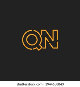 Abstract Initial Letters QN Logo. Line Style isolated. Usable for Business and Technology Logos. Flat Vector Logo Design Template Element.