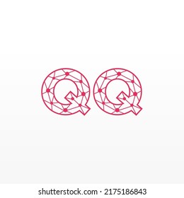 Abstract Initial Letters QQ Logo. Line Style isolated. Usable for Business and Technology Logos. Flat Vector Logo Design Template Element.