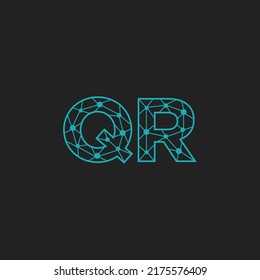 Resumen del logotipo QR de las letras iniciales. Estilo de línea aislado. Usable para Logos de Negocios y Tecnología. Elemento de plantilla de diseño de logotipo de vectores planos.