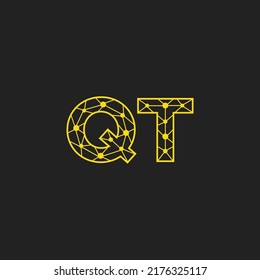 Resumen del logotipo QT de las letras iniciales. Estilo de línea aislado. Usable para Logos de Negocios y Tecnología. Elemento de plantilla de diseño de logotipo de vectores planos.