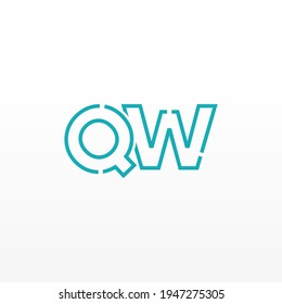 Abstract Initial Letters QW Logo. Line Style isolated. Usable for Business and Technology Logos. Flat Vector Logo Design Template Element.