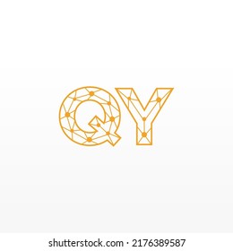 Abstract Initial Letters QY Logo. Line Style isolated. Usable for Business and Technology Logos. Flat Vector Logo Design Template Element.