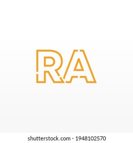 Abstract Initial Letters RA  Logo. Line Style isolated. Usable for Business and Technology Logos. Flat Vector Logo Design Template Element.