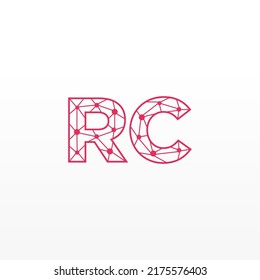 Abstract Initial Letters RC Logo. Line Style isolated. Usable for Business and Technology Logos. Flat Vector Logo Design Template Element.