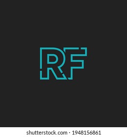 Abstract Initial Letters RF Logo. Line Style Isolated. Usable For Business And Technology Logos. Flat Vector Logo Design Template Element.