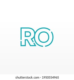 Abstract Initial Letters RO Logo. Line Style isolated. Usable for Business and Technology Logos. Flat Vector Logo Design Template Element.