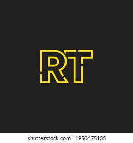 Logo de RT Lettres initiales abstraites. Style de ligne isolé. Utilisable pour les logos commerciaux et technologiques. Élément De Modèle De Conception De Logo Vectoriel À Plat.