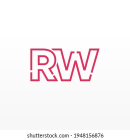 Abstract Initial Letters Rw Logo Line Stock Vector (Royalty Free ...