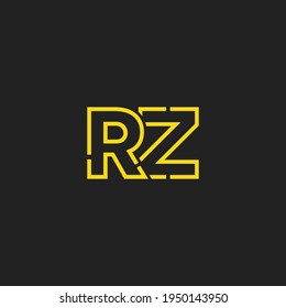 Abstract Initial Letters RZ Logo. Line Style isolated. Usable for Business and Technology Logos. Flat Vector Logo Design Template Element.
