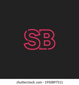Resumen del logotipo de las letras iniciales SB. Estilo de línea aislado. Usable para Logos de Negocios y Tecnología. Elemento de plantilla de diseño de logotipo de vectores planos.