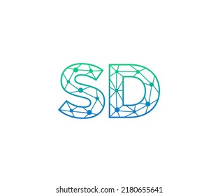 Abstract Initial Letters SD Logo. Line Style isolated. Usable for Business and Technology Logos. Flat Vector Logo Design Template Element.