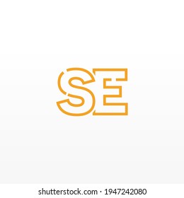 Abstract Initial Letters SE Logo. Line Style isolated. Usable for Business and Technology Logos. Flat Vector Logo Design Template Element.