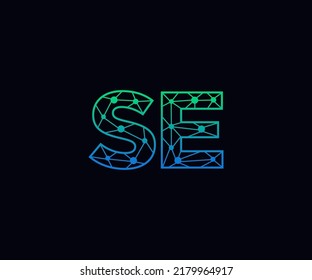 Abstract Initial Letters SE Logo. Line Style isolated. Usable for Business and Technology Logos. Flat Vector Logo Design Template Element.