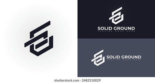 Abstract initial letters SG or GS logo in black color isolated on multiple background colors. The logo is suitable for business consultant logo vector design illustration inspiration templates.