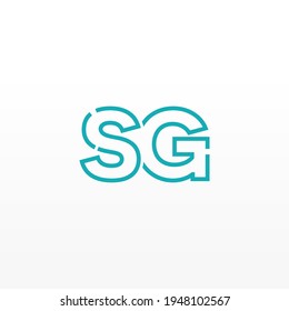 Resumen del logotipo de las letras iniciales SG. Estilo de línea aislado. Usable para Logos de Negocios y Tecnología. Elemento de plantilla de diseño de logotipo de vectores planos.