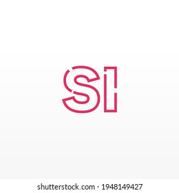 Abstract Initial Letters SI Logo. Line Style isolated. Usable for Business and Technology Logos. Flat Vector Logo Design Template Element.