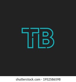 Abstract Initial Letters TB Logo. Line Style isolated. Usable for Business and Technology Logos. Flat Vector Logo Design Template Element.