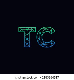 Resumen del logotipo de las letras iniciales TC. Estilo de línea aislado. Usable para Logos de Negocios y Tecnología. Elemento de plantilla de diseño de logotipo de vectores planos.