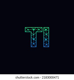 Abstract Initial Letters TI Logo. Line Style isolated. Usable for Business and Technology Logos. Flat Vector Logo Design Template Element.