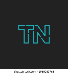 Abstract Initial Letters TN Logo. Line Style isolated. Usable for Business and Technology Logos. Flat Vector Logo Design Template Element.