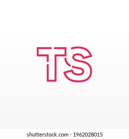 Abstract Initial Letters TS Logo. Line Style isolated. Usable for Business and Technology Logos. Flat Vector Logo Design Template Element.