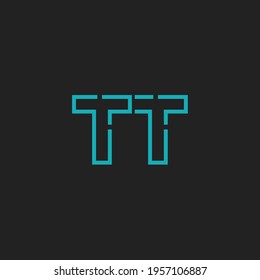 Abstract Initial Letters TT Logo. Line Style isolated. Usable for Business and Technology Logos. Flat Vector Logo Design Template Element.