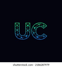 Abstract Initial Letters UC Logo. Line Style isolated. Usable for Business and Technology Logos. Flat Vector Logo Design Template Element.