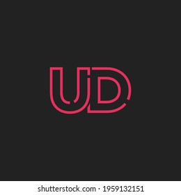 Abstract Initial Letters UD Logo. Line Style isolated. Usable for Business and Technology Logos. Flat Vector Logo Design Template Element.