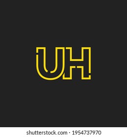 Abstract Initial Letters UH Logo. Line Style isolated. Usable for Business and Technology Logos. Flat Vector Logo Design Template Element.