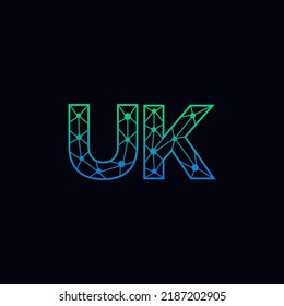 Resumen del logotipo de las letras iniciales del Reino Unido. Estilo de línea aislado. Usable para Logos de Negocios y Tecnología. Elemento de plantilla de diseño de logotipo de vectores planos.