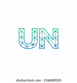 Abstract Initial Letters UN Logo. Line Style isolated. Usable for Business and Technology Logos. Flat Vector Logo Design Template Element.