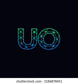 Abstract Initial Letters UO Logo. Line Style isolated. Usable for Business and Technology Logos. Flat Vector Logo Design Template Element.