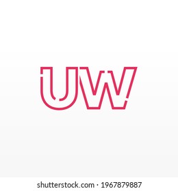 Abstract Initial Letters UW Logo. Line Style isolated. Usable for Business and Technology Logos. Flat Vector Logo Design Template Element.