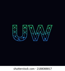 Abstract Initial Letters UW Logo. Line Style isolated. Usable for Business and Technology Logos. Flat Vector Logo Design Template Element.
