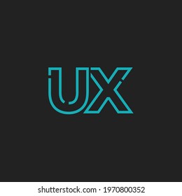 Abstract Initial Letters UX Logo. Line Style isolated. Usable for Business and Technology Logos. Flat Vector Logo Design Template Element.