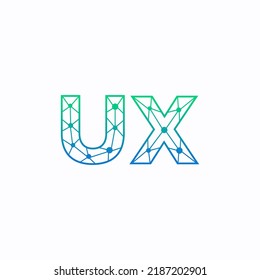 Abstract Initial Letters UX Logo. Line Style isolated. Usable for Business and Technology Logos. Flat Vector Logo Design Template Element.