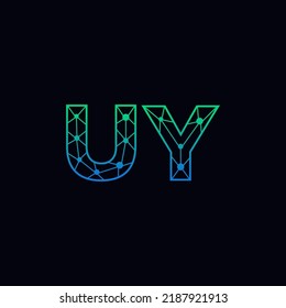 Resumen del logotipo de las letras iniciales UY. Estilo de línea aislado. Usable para Logos de Negocios y Tecnología. Elemento de plantilla de diseño de logotipo de vectores planos.