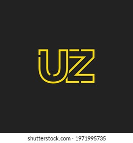 Abstract Initial Letters UZ Logo. Line Style isolated. Usable for Business and Technology Logos. Flat Vector Logo Design Template Element.