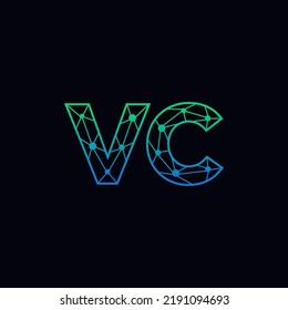 Abstract Initial Letters VC Logo. Line Style isolated. Usable for Business and Technology Logos. Flat Vector Logo Design Template Element.