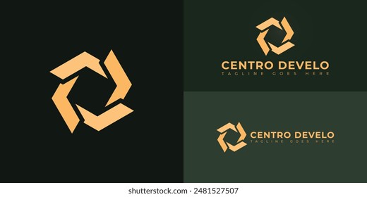 Abstract initial letters VD or DV logo in gold color isolated on multiple background colors. The logo is suitable for construction company logo vector design illustration inspiration templates.