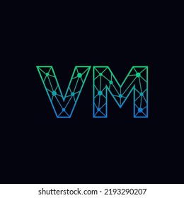 Abstract Initial Letters VM Logo. Line Style isolated. Usable for Business and Technology Logos. Flat Vector Logo Design Template Element.