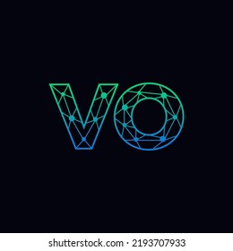 Abstract Initial Letters VO Logo. Line Style isolated. Usable for Business and Technology Logos. Flat Vector Logo Design Template Element.