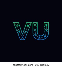 Resumen del logotipo de las letras iniciales VU. Estilo de línea aislado. Usable para Logos de Negocios y Tecnología. Elemento de plantilla de diseño de logotipo de vectores planos.