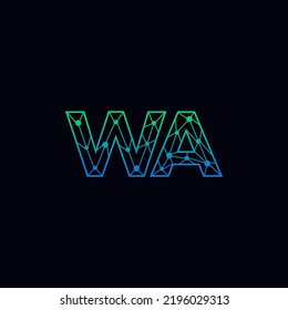 Abstract Initial Letters WA Logo. Line Style isolated. Usable for Business and Technology Logos. Flat Vector Logo Design Template Element.