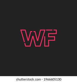 Resumen del logotipo WF de las letras iniciales. Estilo de línea aislado. Usable para Logos de Negocios y Tecnología. Elemento de plantilla de diseño de logotipo de vectores planos.